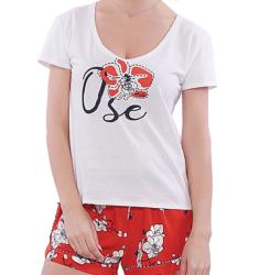 T-Shirt blanc "Ose" en coton égyptien - BeMelba