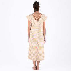 Robe d'intérieur rayée moutarde