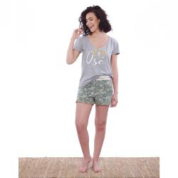 T-shirt gris chiné "Ose" en coton - BeMelba