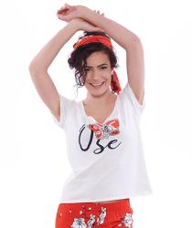 T-Shirt blanc "Ose" en coton égyptien - BeMelba